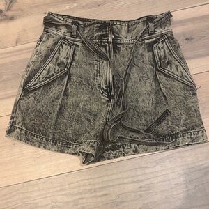 Ulla Johnson Black Acid Wash Jean Shorts
